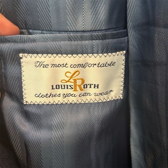 Louis Roth Men's Vintage Blue Blazer Size 50L Formal Two-Button - Picture 6 of 6